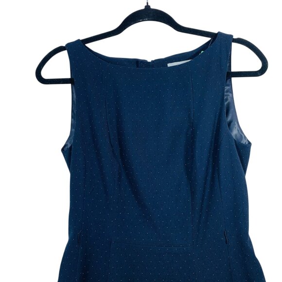 H&M fit and flare navy polka sleeveless dress sz 6 - Picture 8 of 12
